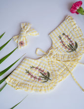 Load image into Gallery viewer, Detachable Collar and Hair Bow set - Yellow Check