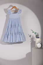 Load image into Gallery viewer, Sun Kissed Layered Dress - Mul Cotton - Blue Stripe