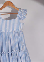 Load image into Gallery viewer, Sun Kissed Layered Dress - Mul Cotton - Blue Stripe