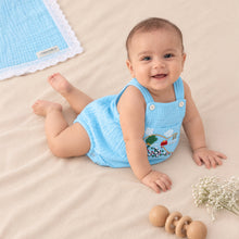Load image into Gallery viewer, Little Countryside Playsuit | Cotton Muslin Baby Romper | Blue