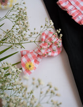 Load image into Gallery viewer, A Detachable Collar and Hair Bow set - Pink Check, hair accessories, with focused picture of bow