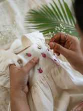 Load image into Gallery viewer, Organic Cotton Baby Romper for Girls - Off White