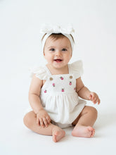 Load image into Gallery viewer, Organic Cotton Baby Romper for Girls - Off White