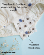 गैलरी व्यूवर में इमेज लोड करें, Baby Girl Romper and Detachable Vest | Cotton | Indigo