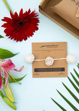 Load image into Gallery viewer, Handmade Crochet Flower Rakhi for Infants and Kids | Off White