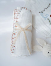 Load image into Gallery viewer, Baby Boy Gift Hamper with Cotton Romper and Swaddle | Little Meadows | White