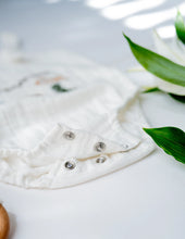 Load image into Gallery viewer, Baby Boy Gift Hamper with Cotton Romper and Swaddle | Little Meadows | White