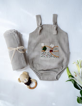 Load image into Gallery viewer, Baby Boy Gift Hamper with Cotton Romper and Swaddle | The Little Lamb | Grey