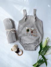 Load image into Gallery viewer, Baby Boy Gift Hamper with Cotton Romper and Swaddle | The Little Lamb | Grey