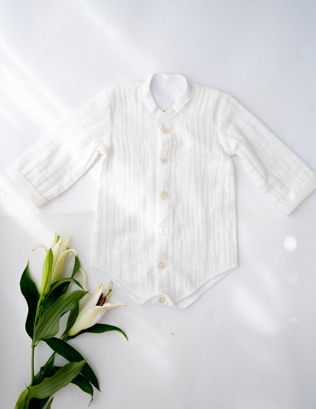 White Shirt Romper for Boys | Meadow Breeze | Cotton
