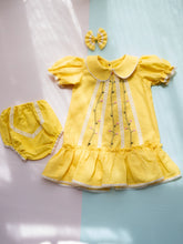 Load image into Gallery viewer, Lace Dress for Girls | Cotton | Yellow