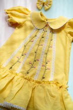 Load image into Gallery viewer, Lace Dress for Girls | Cotton | Yellow
