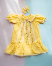 Load image into Gallery viewer, Lace Dress for Girls | Cotton | Yellow