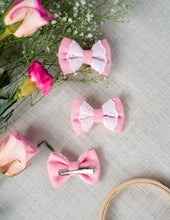 Load image into Gallery viewer, Pink Lace Mini Bow for Infants | Hair Clip | Headband