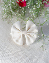 Load image into Gallery viewer, Chanderi Silk Hair Bows for Girls | Off-White