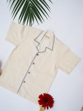 Load image into Gallery viewer, Handwoven Cotton Shirt for Kids | Spread Collar | Off-White