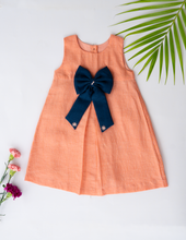 Load image into Gallery viewer, Vintage Bow Dress For Girls | Handwoven Cotton