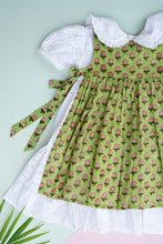 गैलरी व्यूवर में इमेज लोड करें, Classic White Hakoba Lace Dress with Handblocked Apron