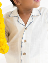 Load image into Gallery viewer, Handwoven Cotton Shirt for Kids | Spread Collar | Off-White