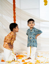 Load image into Gallery viewer, Cotton Shirt for Kids | Classic Collar | Indigo Print