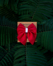 Load image into Gallery viewer, Red Cotton Linen Sailor Bow Clip