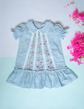 Load image into Gallery viewer, Lace Dress for Girls | Cotton | Blue Grey