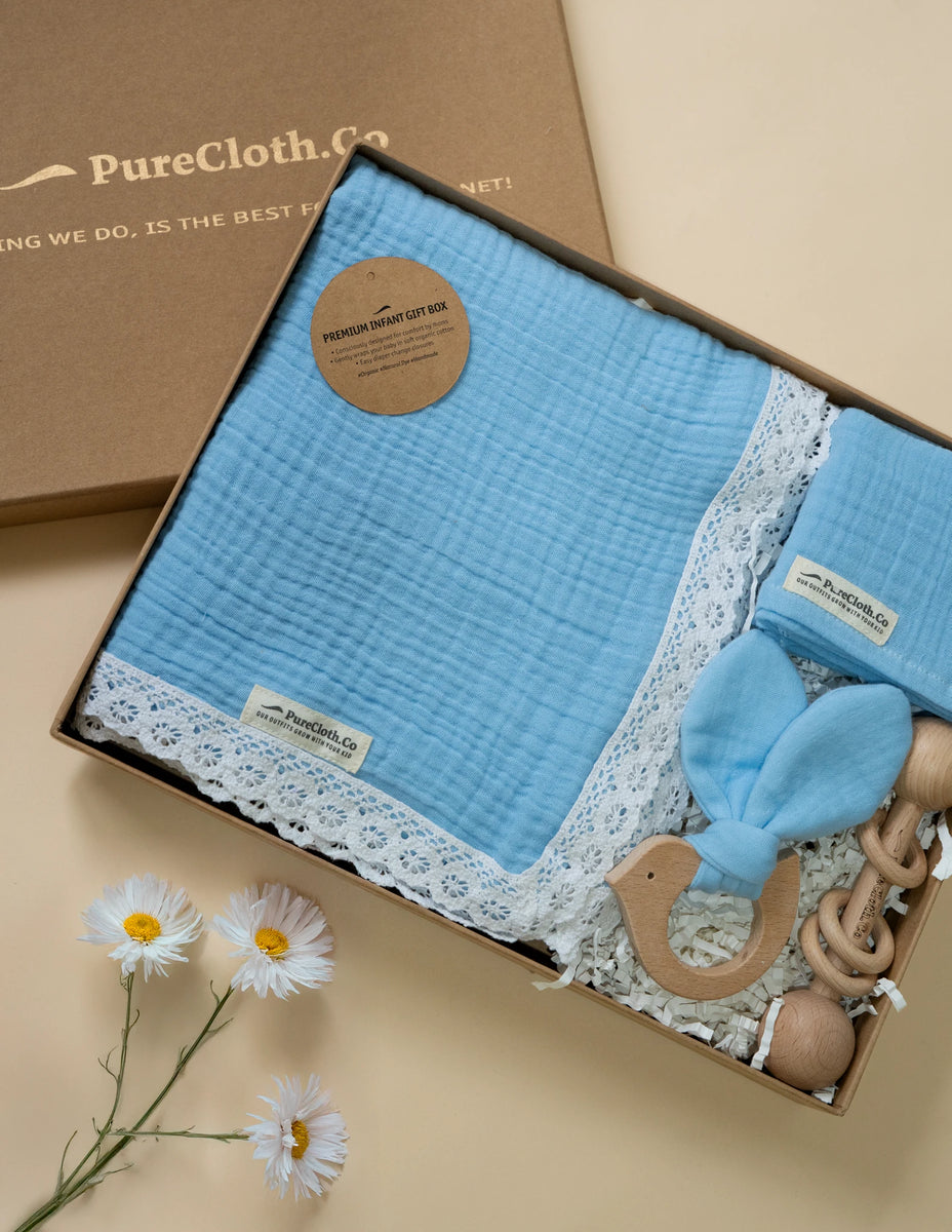 Gift Hamper for Newborn | Baby registry Gifting | Blue – PureCloth.Co