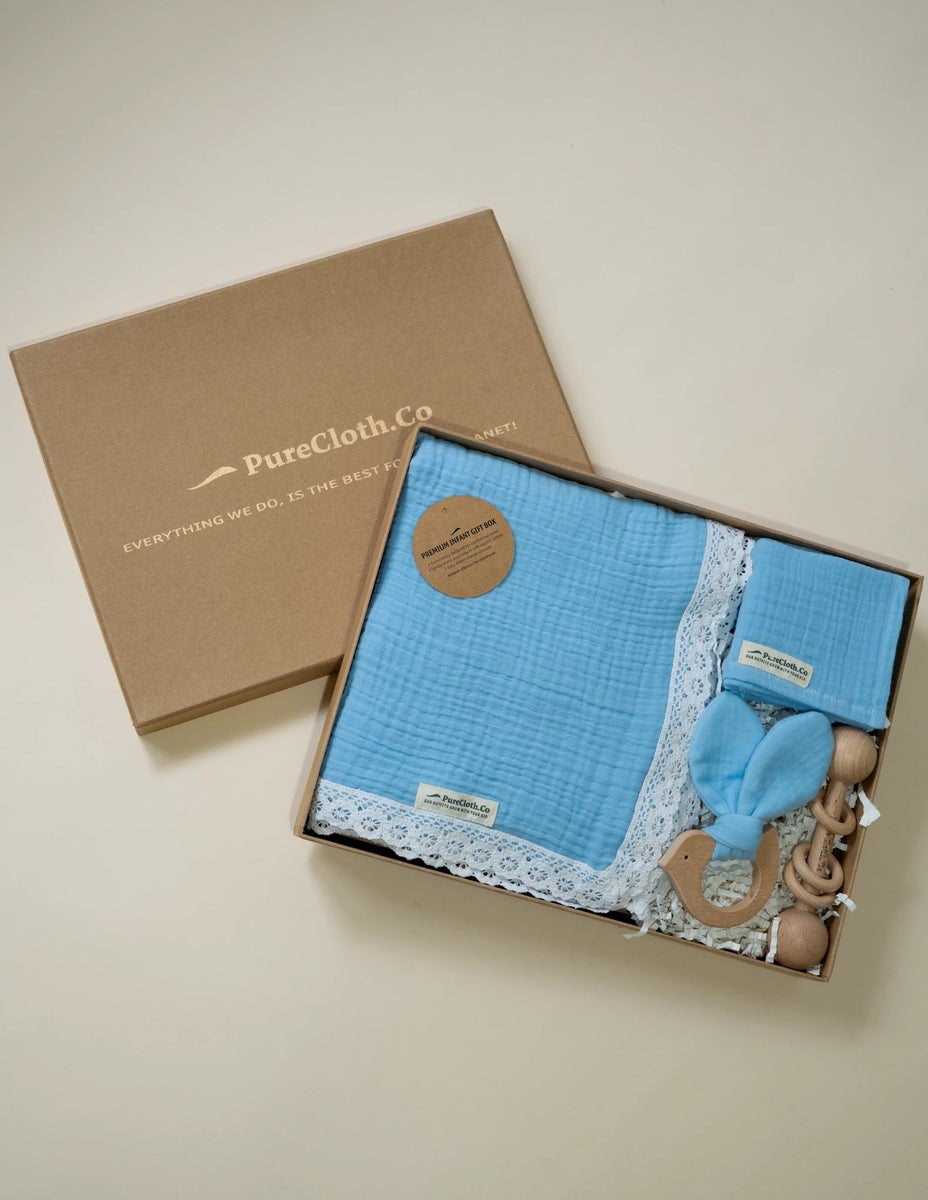 Gift Hamper for Newborn | Baby registry Gifting | Blue – PureCloth.Co