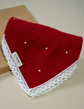 Load image into Gallery viewer, Organic Muslin Baby Swaddle/Blanket With Lace | Red Heart