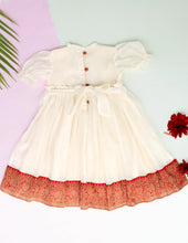 Load image into Gallery viewer, Traditional Silk Border Dress for Girls | Puff Sleeve | Tiny Pattu Pavadai