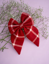 Load image into Gallery viewer, Royal Maroon Check Big Bow | Hair Clip