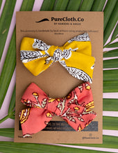 Load image into Gallery viewer, Sunshine & Coral Knot Bow | Set of Two