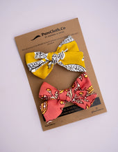 Load image into Gallery viewer, Sunshine & Coral Knot Bow | Set of Two