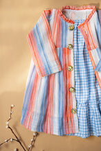 Load image into Gallery viewer, Winter Merry Jacket | Blue and Red Stripe | Cotton