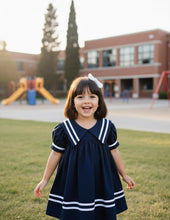 Load image into Gallery viewer, Sailor Dress for Girls Cotton - Indigo