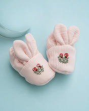 Load image into Gallery viewer, Pink Bunny Booties for Girls with Embroidery