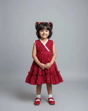 Load image into Gallery viewer, Red Cotton Christmas Dress for Girls - Lace Frock