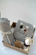 Load image into Gallery viewer, Baby Boy Gift Hamper with Cotton Romper and Swaddle | The Little Lamb | Grey