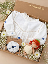 Load image into Gallery viewer, Baby Girl Gift Hamper with Cotton Romper and Swaddle - Polka Dot