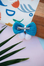 गैलरी व्यूवर में इमेज लोड करें, Knitted Bow Hair Clips | Blue