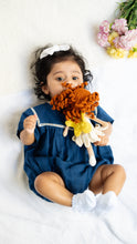 गैलरी व्यूवर में इमेज लोड करें, Baby Girl Romper and Detachable Vest | Cotton | Indigo