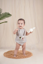 Load image into Gallery viewer, Baby Boy Gift Hamper with Cotton Romper and Swaddle | The Little Lamb | Grey