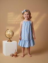 Load image into Gallery viewer, Sky Breeze Blue Check Summer Dress