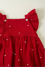 Load image into Gallery viewer, Organic Baby Romper for Girls - Red Heart