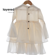 Load image into Gallery viewer, Little Belle Layered Dress | Ivory Elegance | Mull Cotton