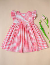 Load image into Gallery viewer, Blush Check Belle| Pink Check Wrap Dress