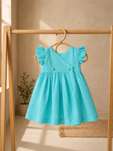 Load image into Gallery viewer, Wrap Dress | Cotton | Blue
