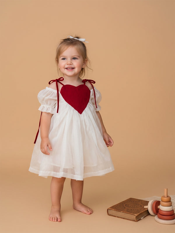 Kota Silk Heart Dress | Off-White Baby Dress | Pure Silk