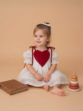 Load image into Gallery viewer, Kota Silk Heart Dress | Off-White Baby Dress | Pure Silk
