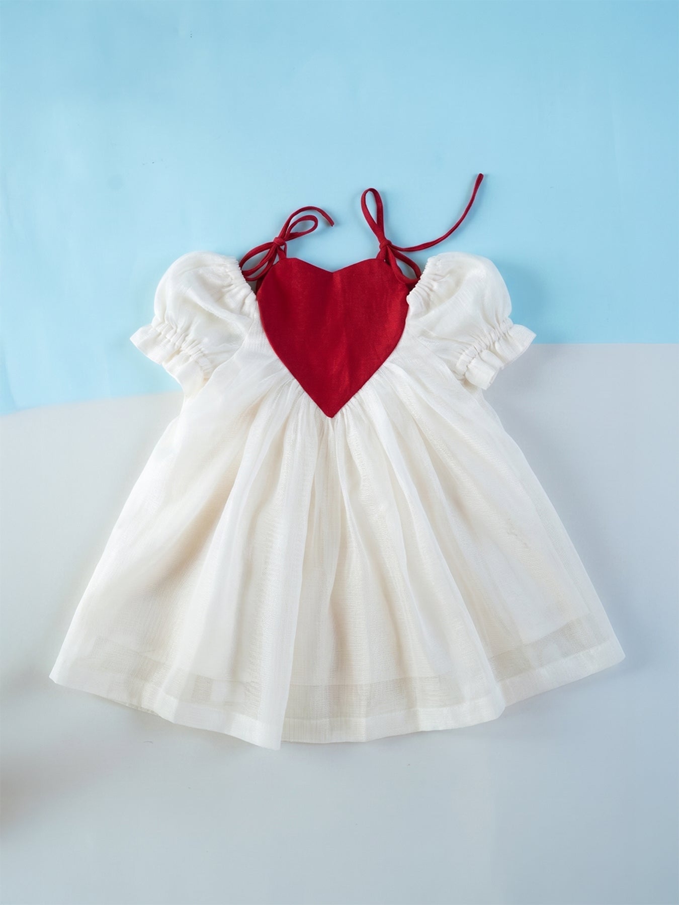 Kota Silk Heart Dress | Off-White Baby Dress | Pure Silk 2